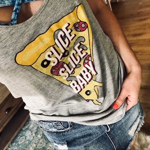 SLICE SLICE BABY Pizza Tank Shirt Size Small